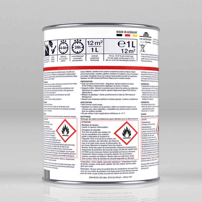 Bridex SDX Lacquer lak alkyd 1L wit hoogglans