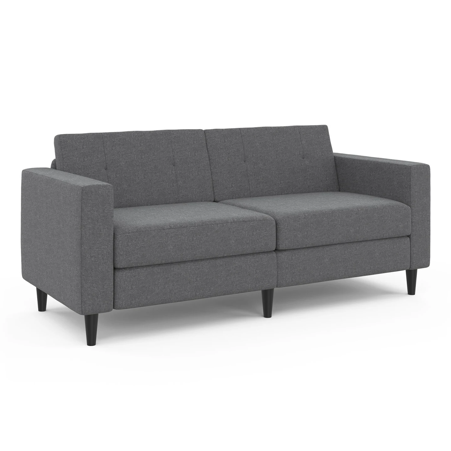Canapé fixe 3 places CALLIE en tissu gris anthracite