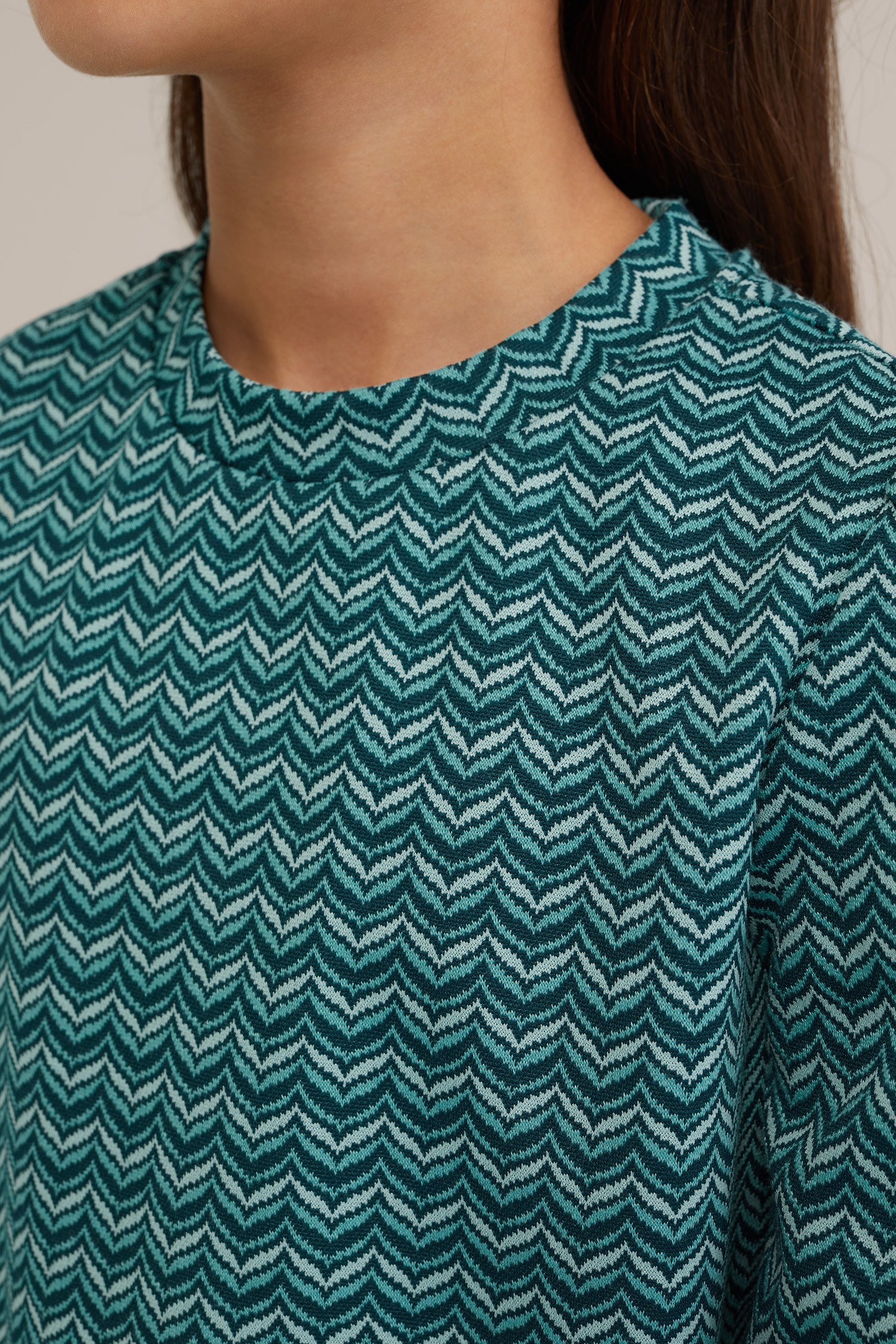 Meisjes sweater met dessin WE Fashion Zeegroen