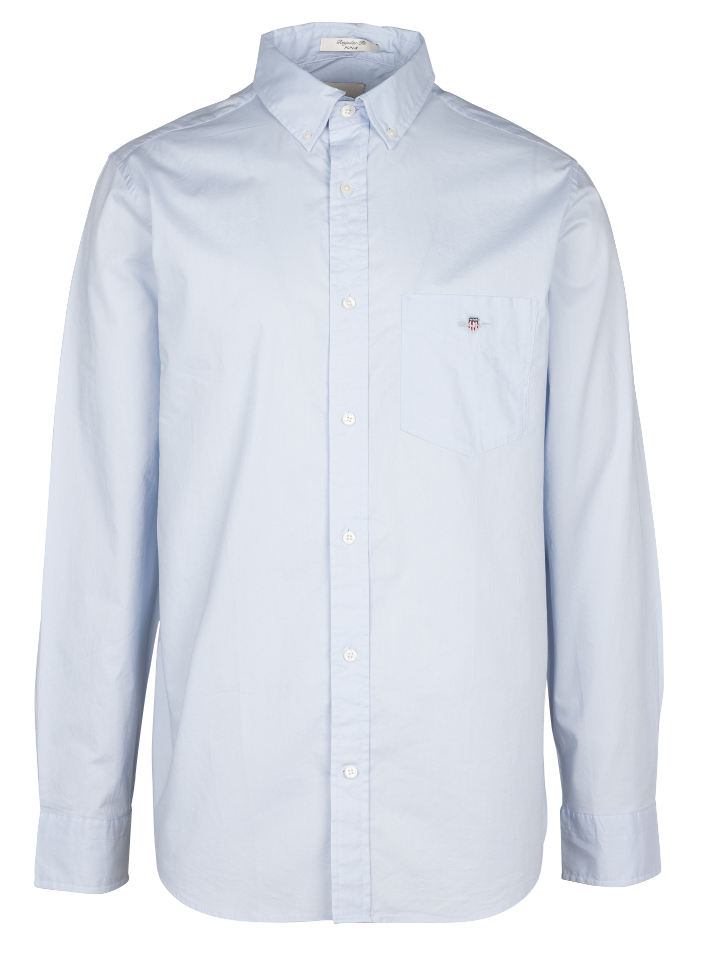 Chemise droite col américain en coton recyclé | Bleu