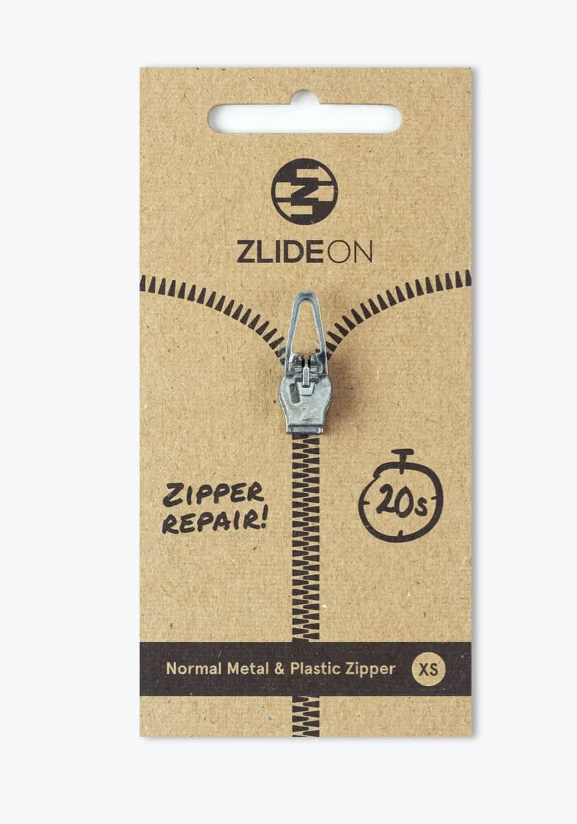 ZlideOn Normal Metal & Plastic Zipper XS Silver