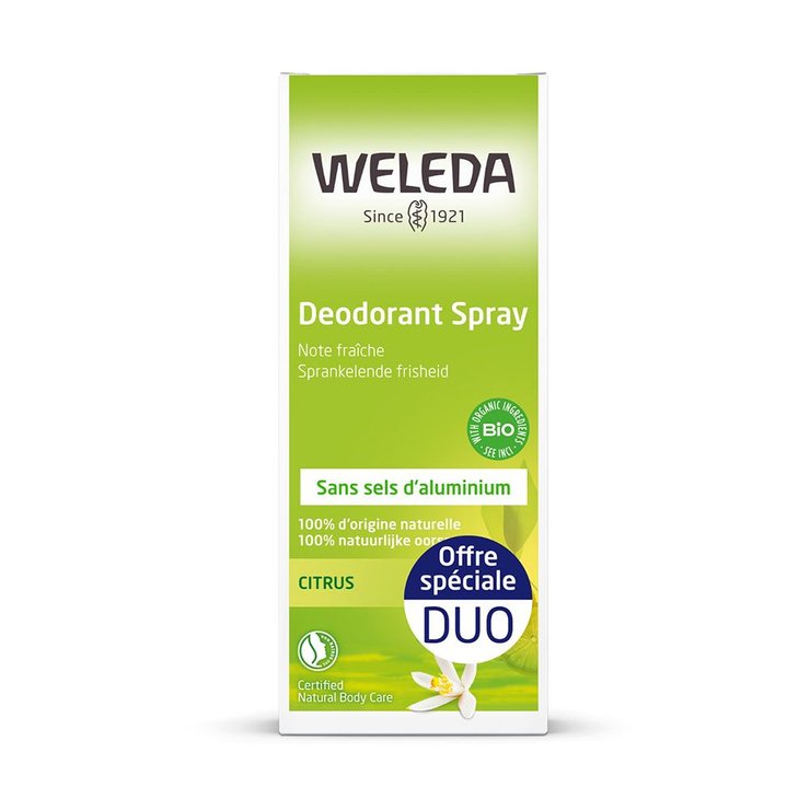 Déodorant Efficacité 24h 2x100ml Citrus Weleda