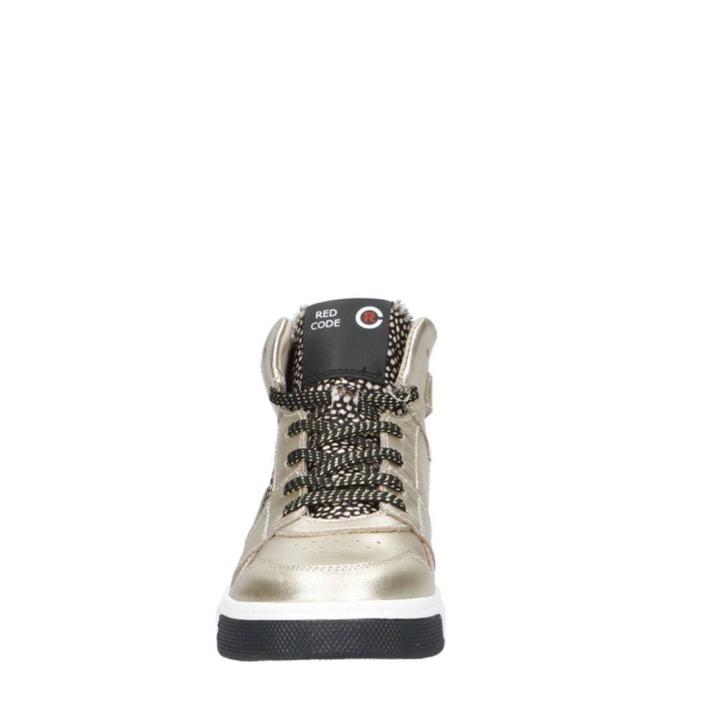 Red Code leren sneakers goud