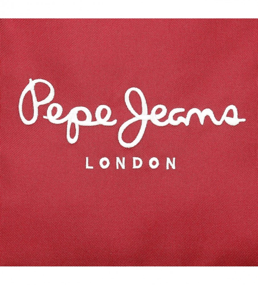 Mochila para laptop adaptável Pepe Jeans Clark com dois compartimentos, vermelha.