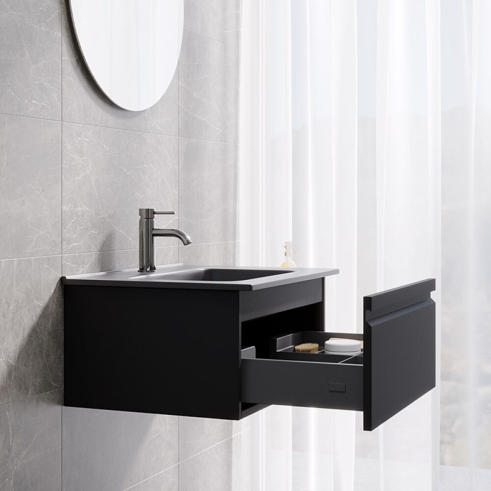 BADEROMSMØBEL CAMARGUE IQ+ FRONT SVART MATT 60CM