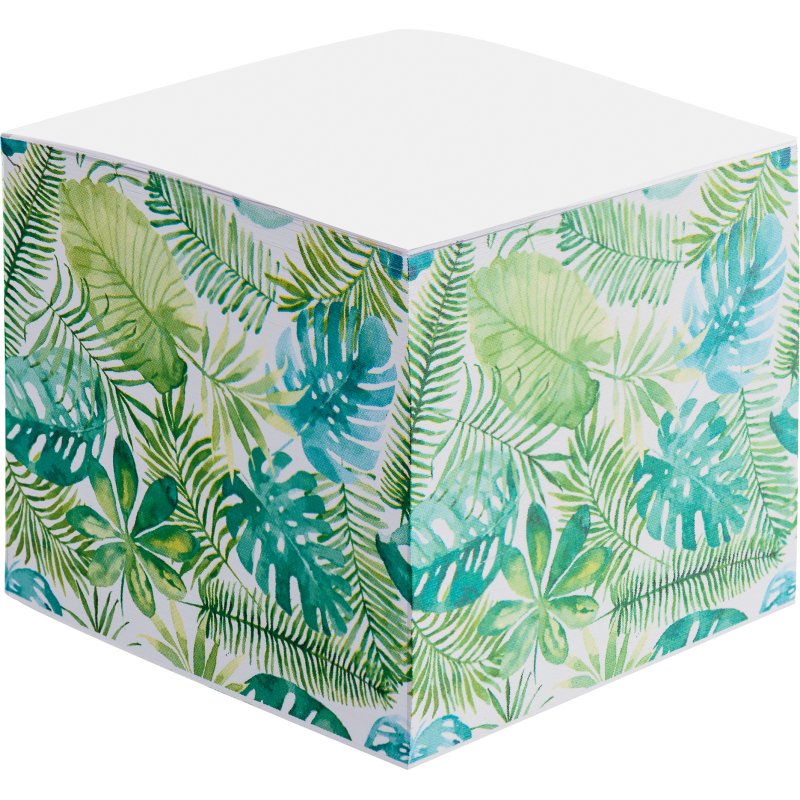Bloc cube Tropical Bruneau dos encollé 90 x 90 mm - bloc de 600 feuilles