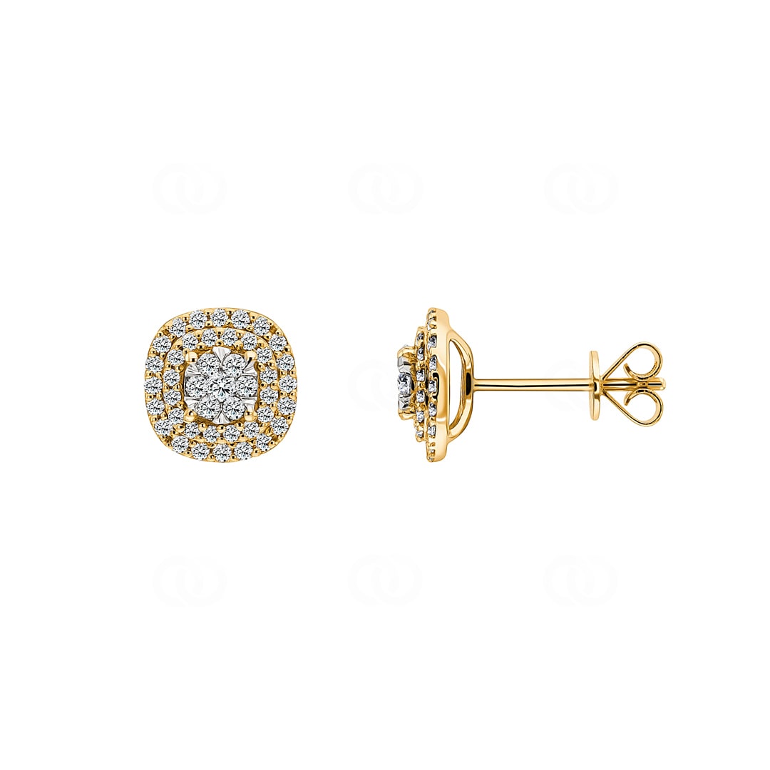 Ohrstecker 750/18 K Gelbgold mit Diamanten 0.50ct H/si