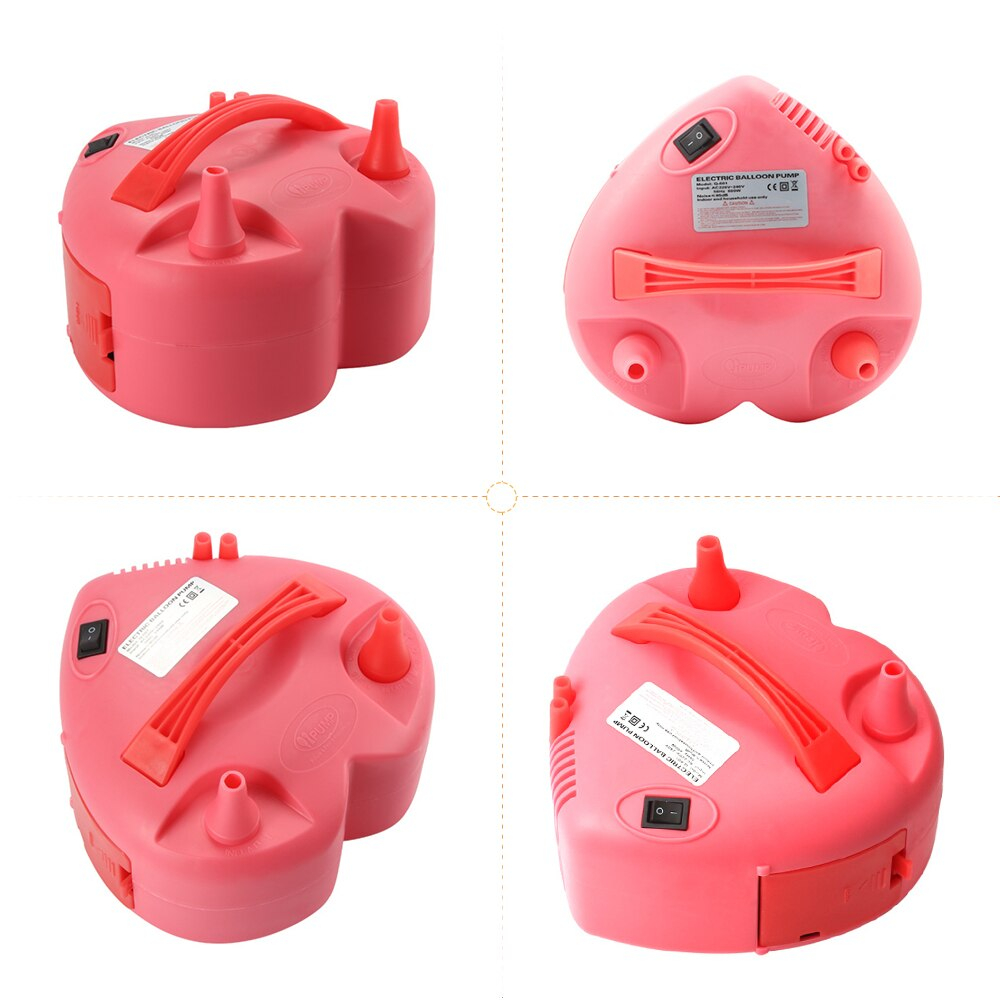 (600W) Elektrische Ballon Luftpumpe Herzförmiges Aufblasgerät Kompressor - Pink