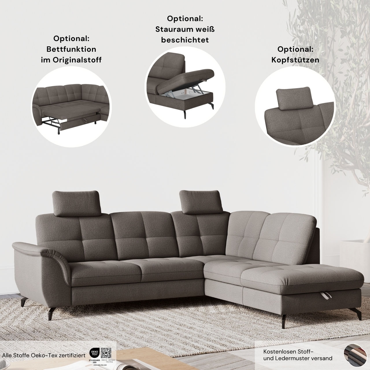 sit&more Wohnlandschaft »Zora« wahlweise mit Bettfunktion und Bettkasten