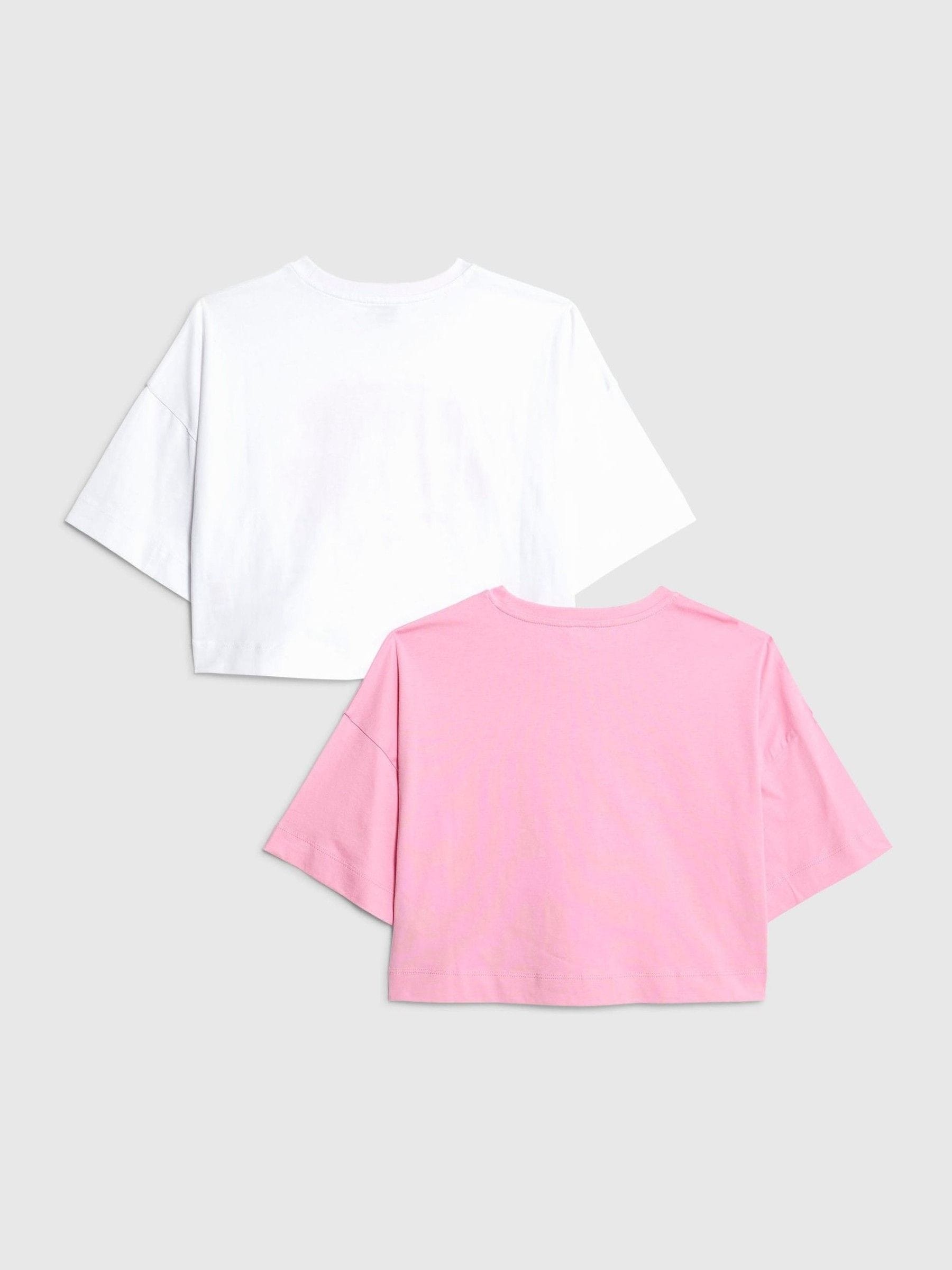 River Island Bubble Font 2 Pack Cropped T-Shirts