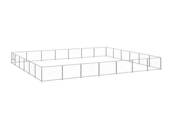 Chenil extérieur cage enclos argenté 700 x 600 x 700 cm 02_0000281