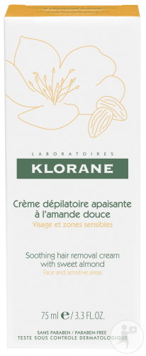 Klorane Amande Douce Crème Dépilatoire Apaisante  Visage & Zones Sensibles 75ml