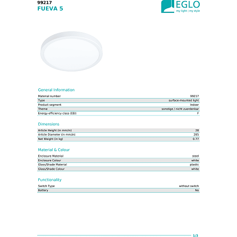Fueva 5 loftslampe - hvid
