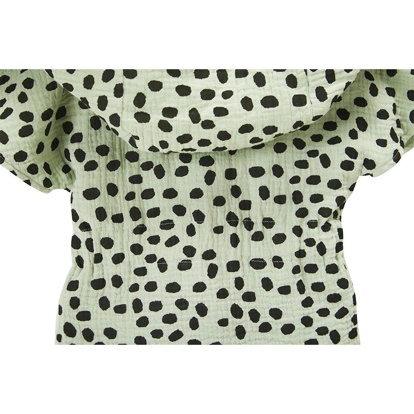Peignoir de bain à capuche imprimé en gaze de coton - Vert