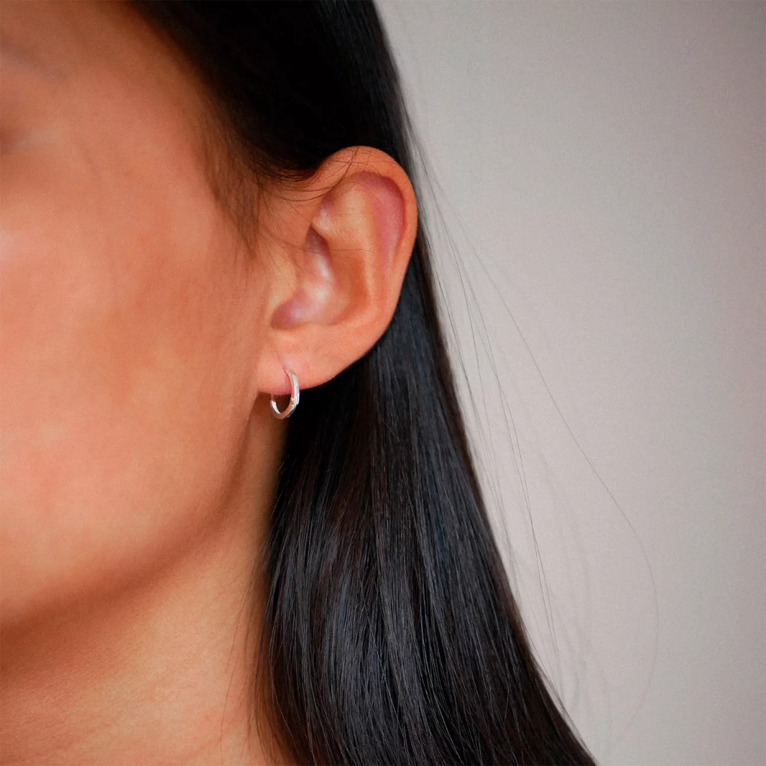 Enamel Classic Hoops 10 mm Øreringe Sølv E168S