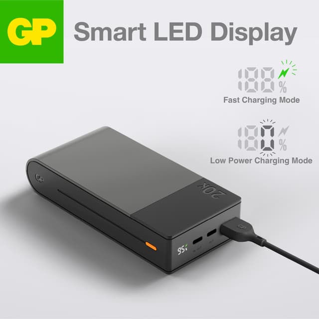 GP M2+ 20.000 mAh powerbank (grå)