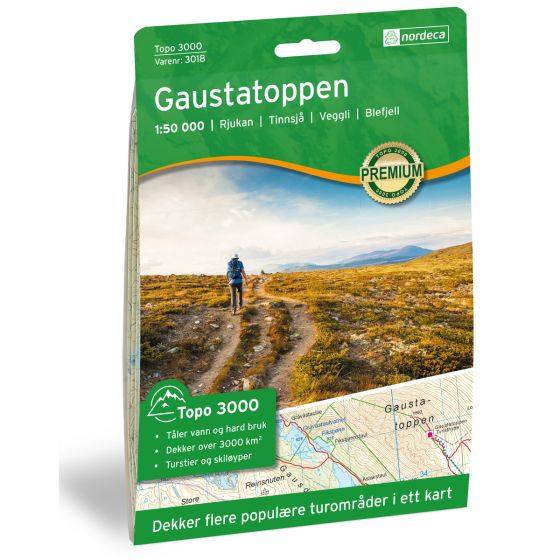 Turkart, Gaustatoppen<br>Dekker populære turområder med uthevet turinformasjon!