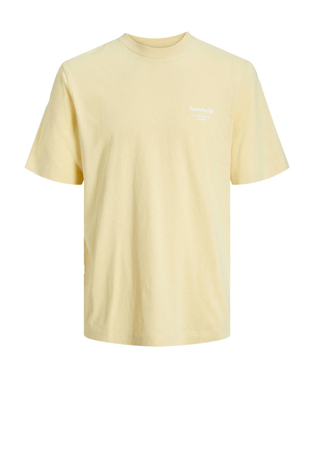 JACK & JONES T-shirt JORCASABLANCA met backprint lichtgeel