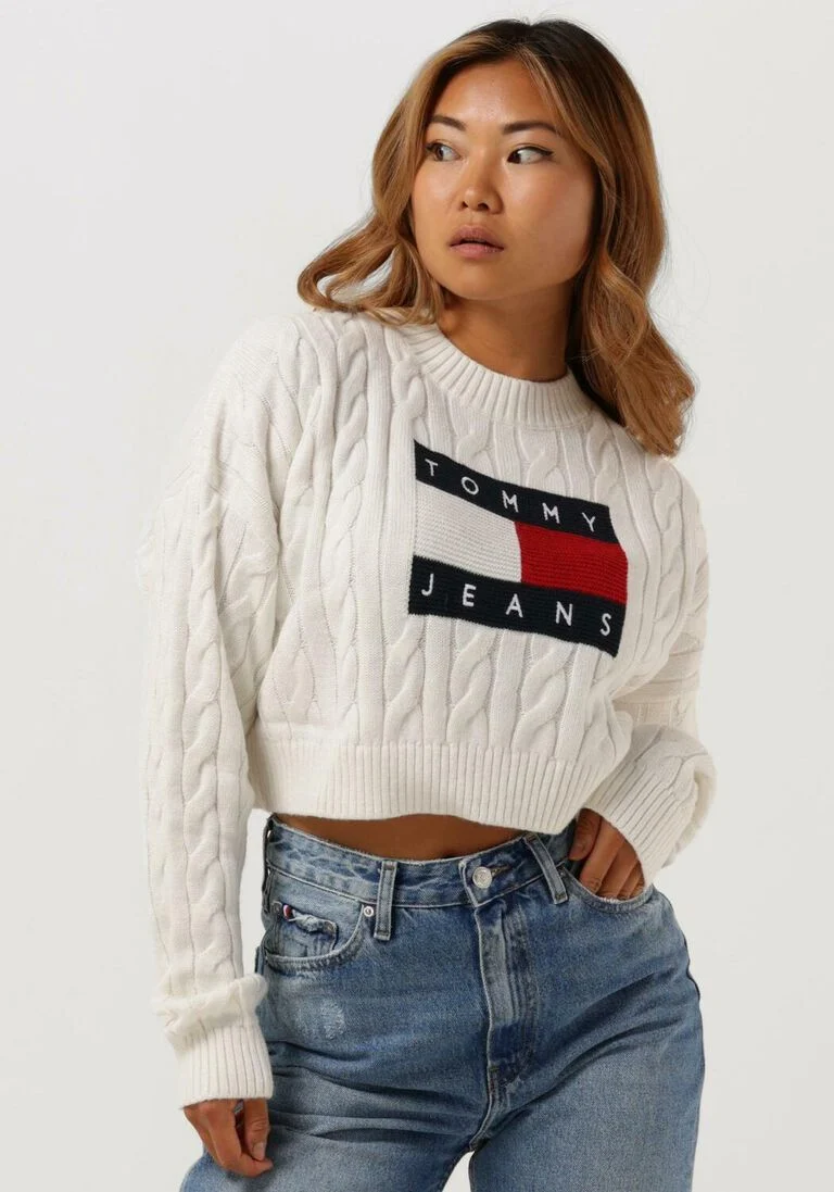 TOMMY JEANS witte tommy jeans trui sweaters crop