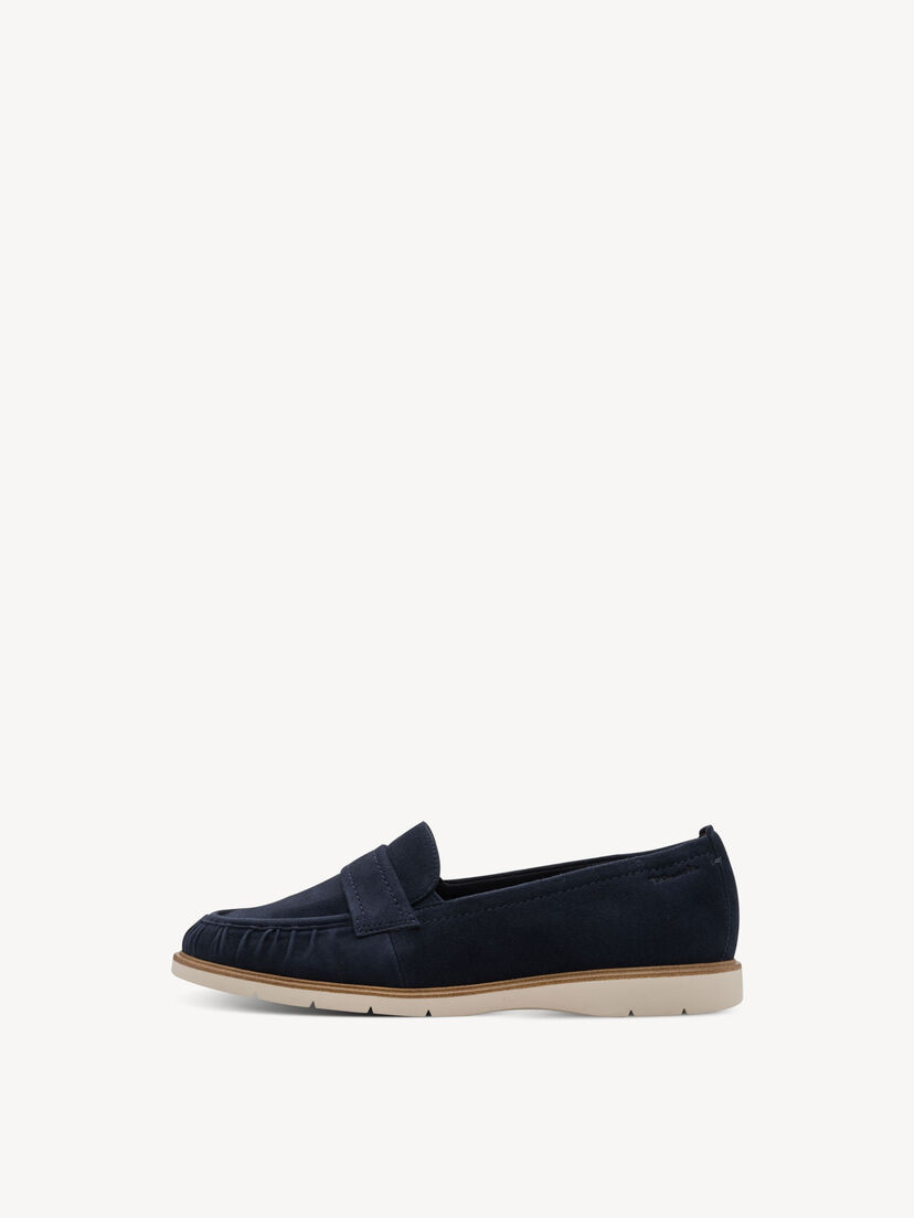 Leren Instappers - blauw