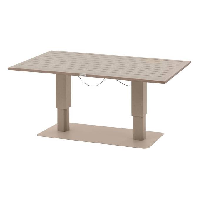 Table de jardin relevable rectangulaire SALIMIA Argile & Lin