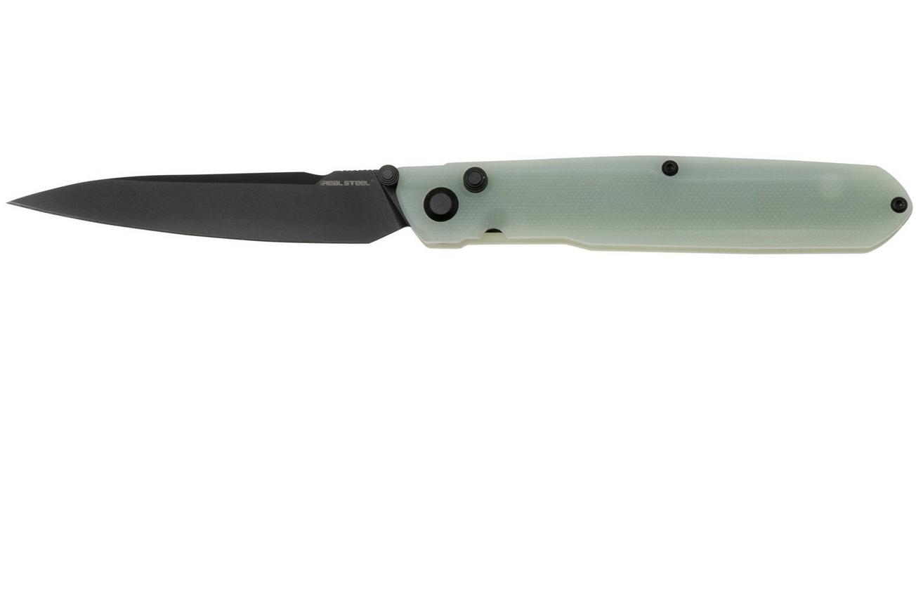 Real Steel G5 Metamorph Button Lock 7832N Black 14C28N, Natural G10, zakmes, Ostap Hel design