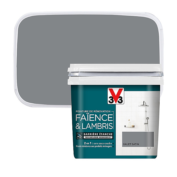 Peinture de rénovation faïence et lambris V33 galet satin 750ml