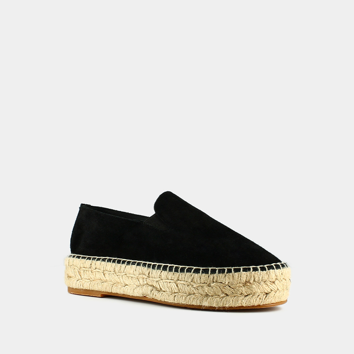 Espadrilles compensées  en croute noir