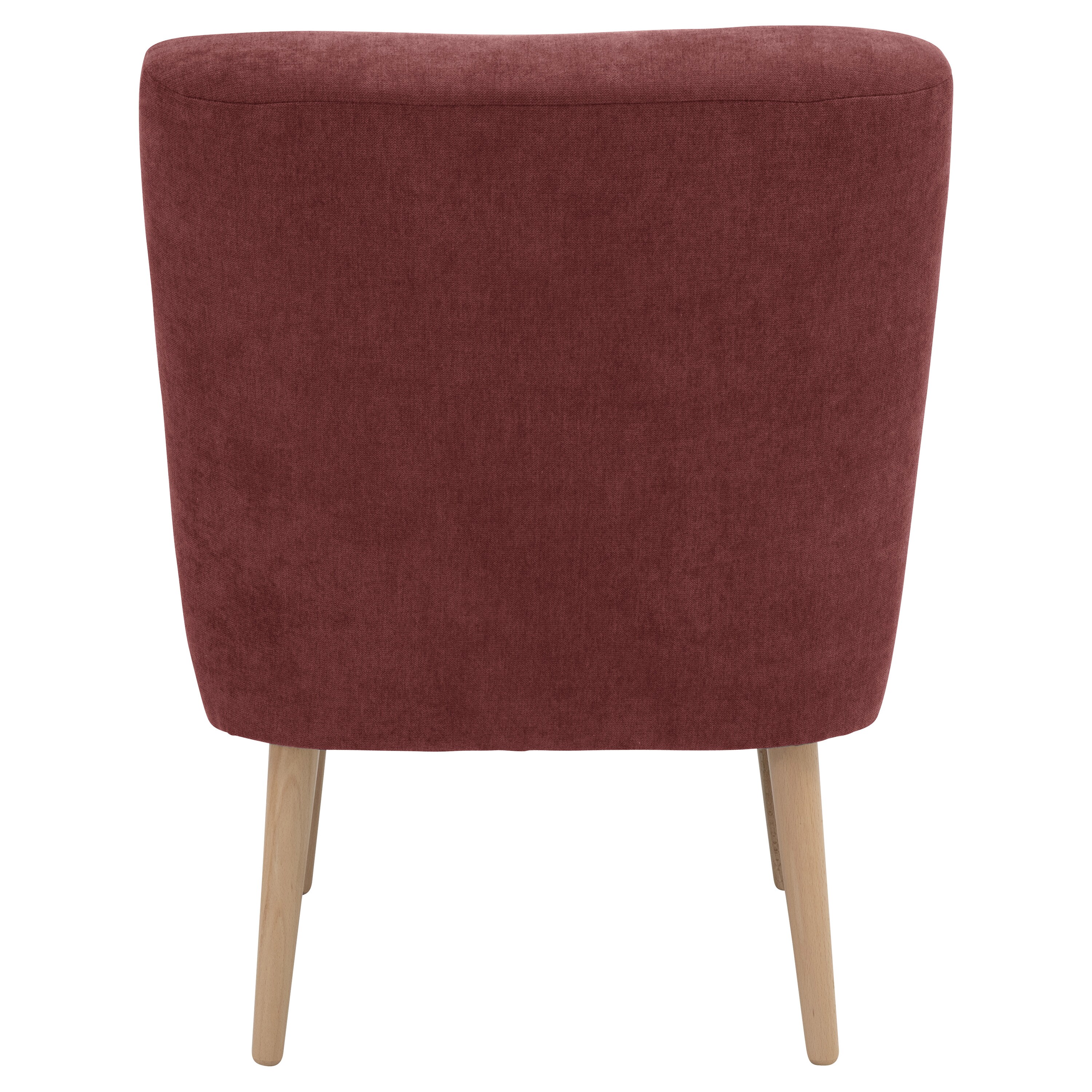 lovingHome® Sessel Fiola Velours rot Polstersessel Stuhl Relaxsessel Füße Buche natur mittlere Sitzhärte
