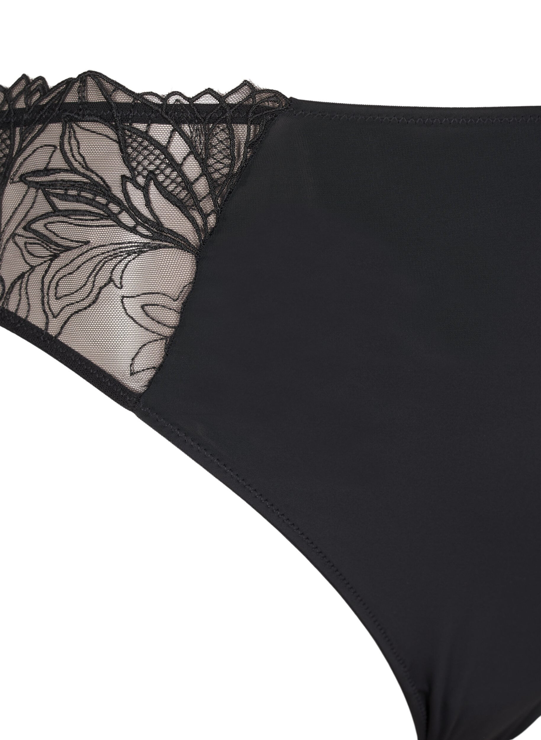 G-streng i microfiber med blonder