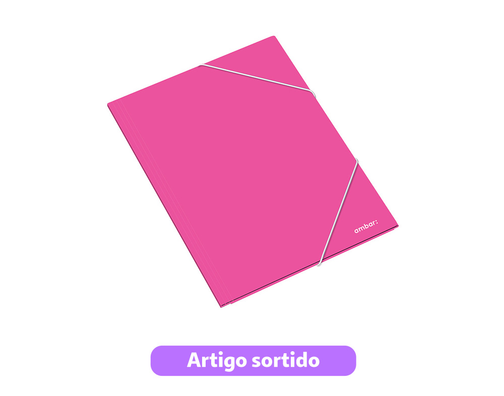 CAPA COM ELÁSTICO A3 AMBAR CARTOLINA CORES SORTIDAS