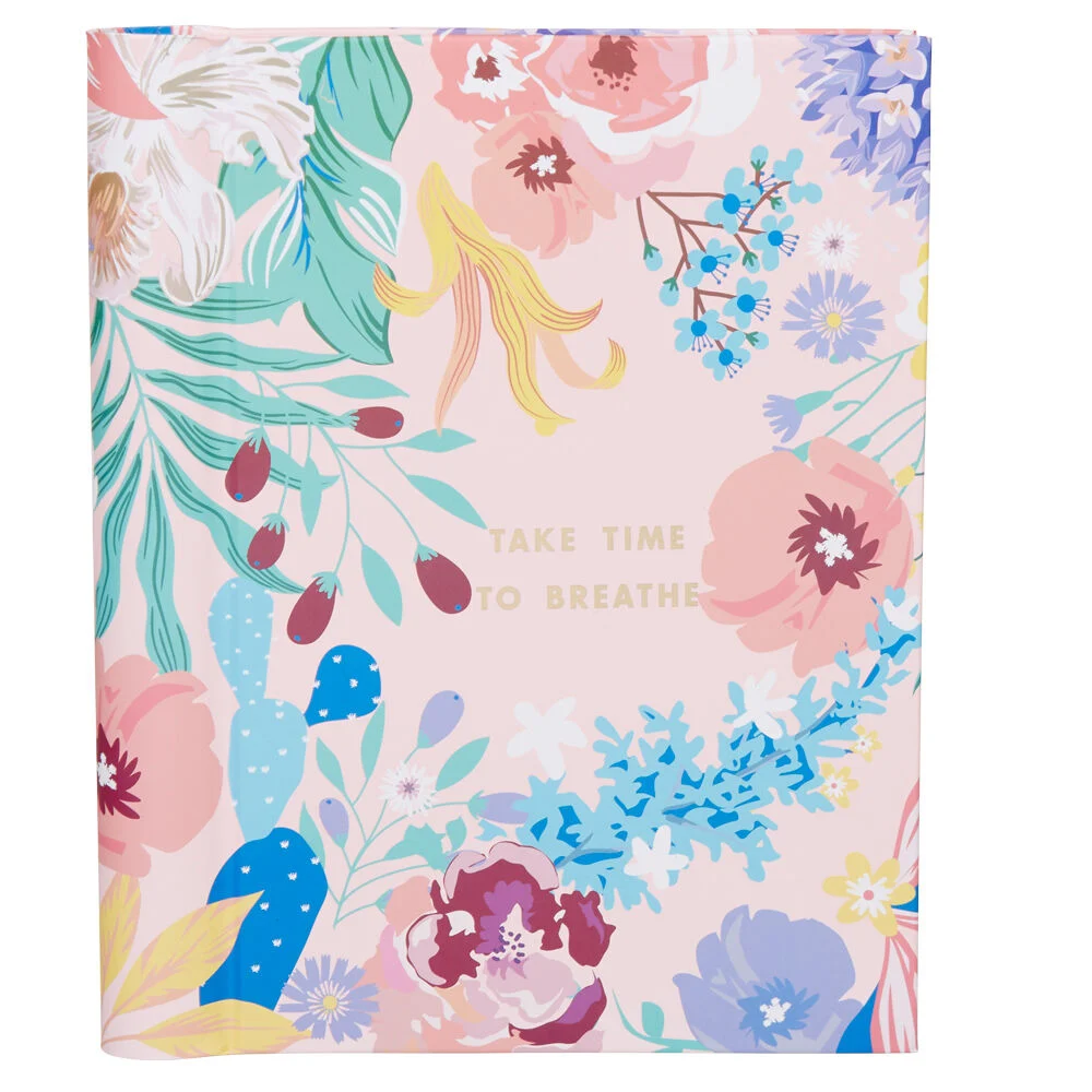 Album photo motif floral inscription Take time to breathe