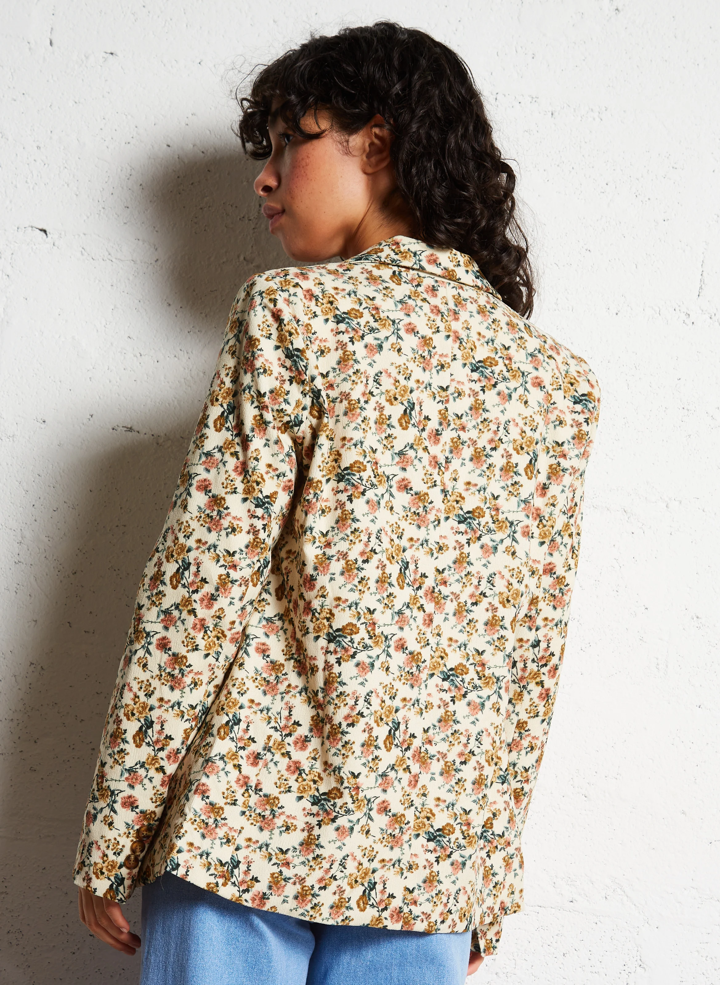 VANESSA - Veste de blazer droite côtelée | Multicolore