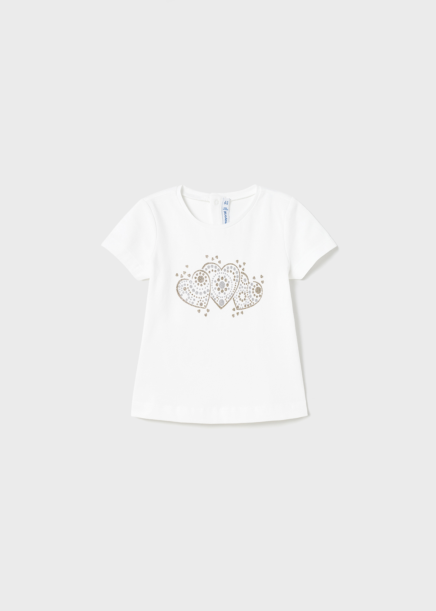 Camiseta de manga curta em algodão sustentável para bebês
