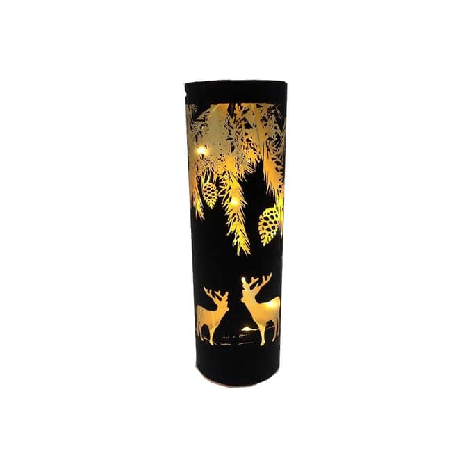 Zylinder Hirsche mit LED - ca. 8 x 20 cm