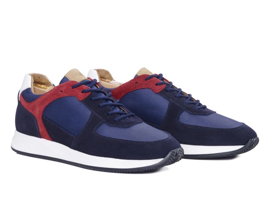 Sneakers velours homme Marine et Rouge - WILLAURA