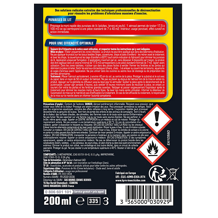Aérosol punaise de lit spéciale infestation Kapo 200ml