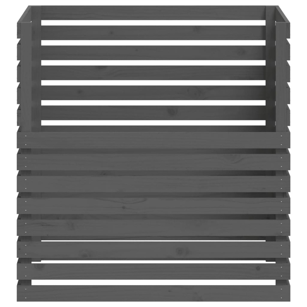 Composteur gris 100x100x102 cm bois massif de pin