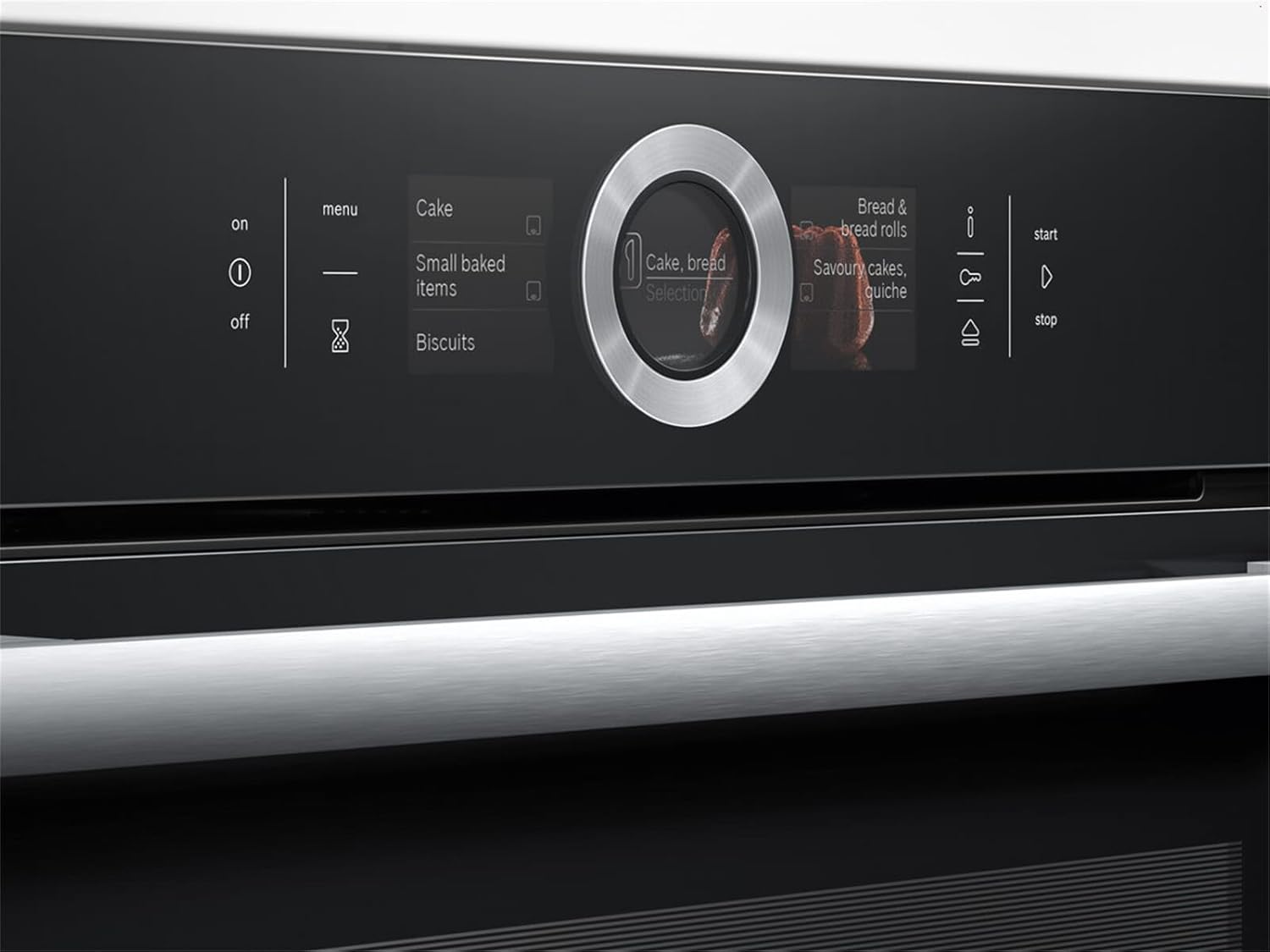 Bosch HSG636BB1 Serie 8 Einbau-Dampfbackofen, Schwarz, 60 x 60 cm, 1 L Wassertank, EcoClean Direct Reinigungshilfe, Bosch Assist Backeinstellung auf Knopfdruck, 4D Heißluft Backen auf 4 Ebenen