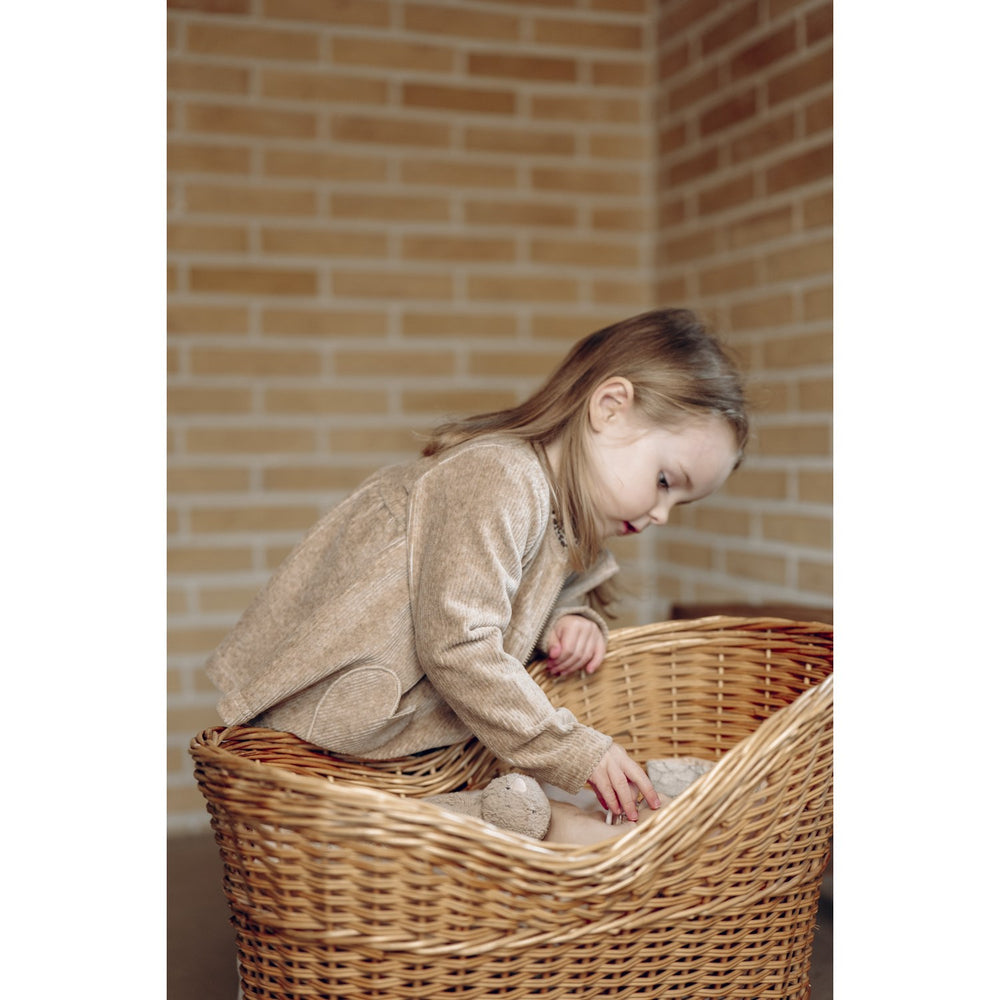 Køb Hust & Claire Biscuit Thilde Ottoman Velour Solid