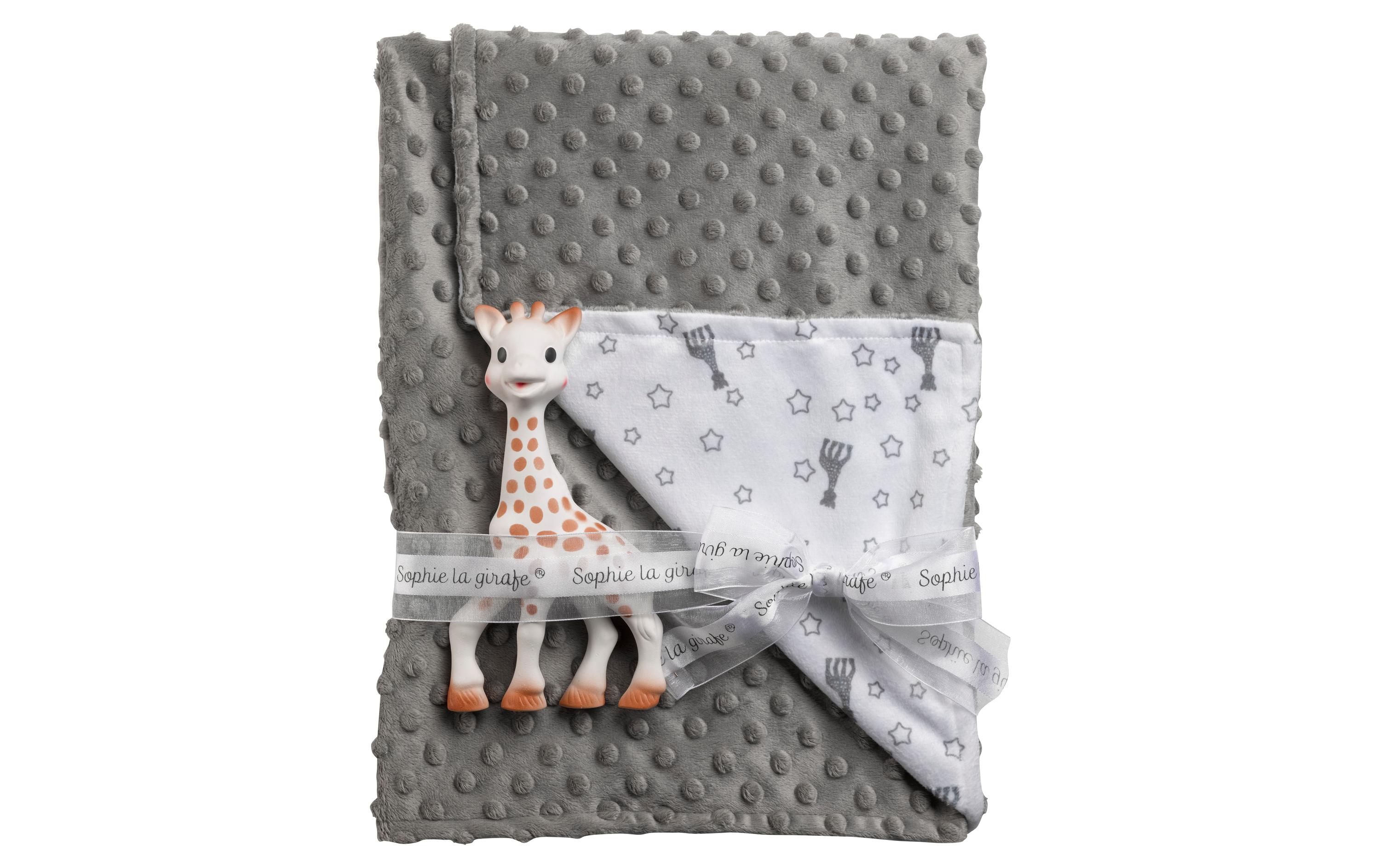 Geschenkset Kuscheldecke 2-teiligSet aus Sophie die Giraffe und einer weiche Decke
