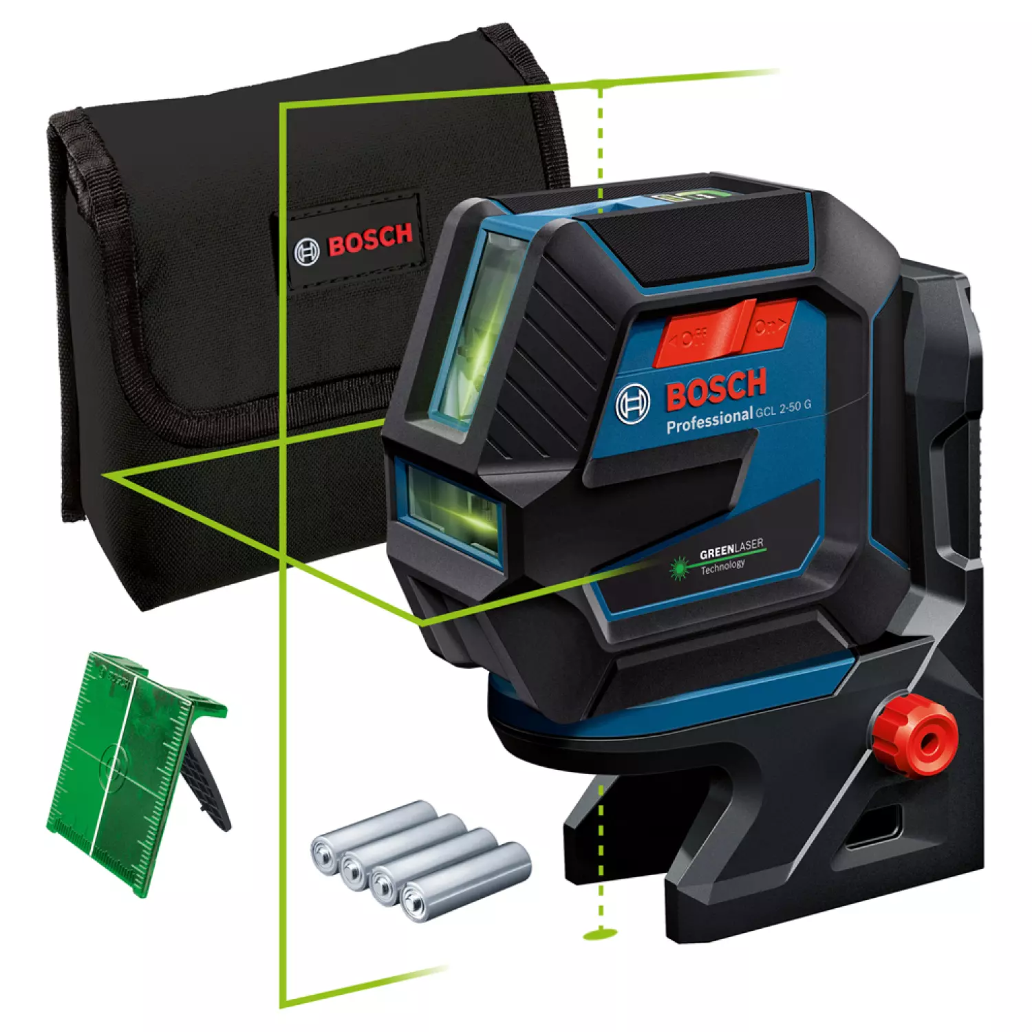 Bosch GCL 2-50 G Kruislijnlaser   houder in opbergetui - 15m