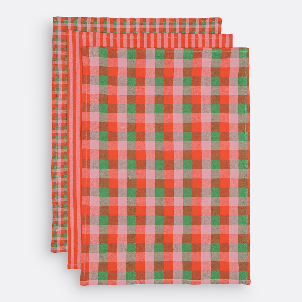 LA REDOUTE INTERIEURS<br>Conjunto de 3 panos de prato em algodão tingido e tecido, Sidone