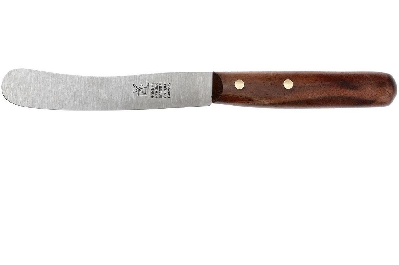 Robert Herder ontbijtmes Buckels RVS, walnoot