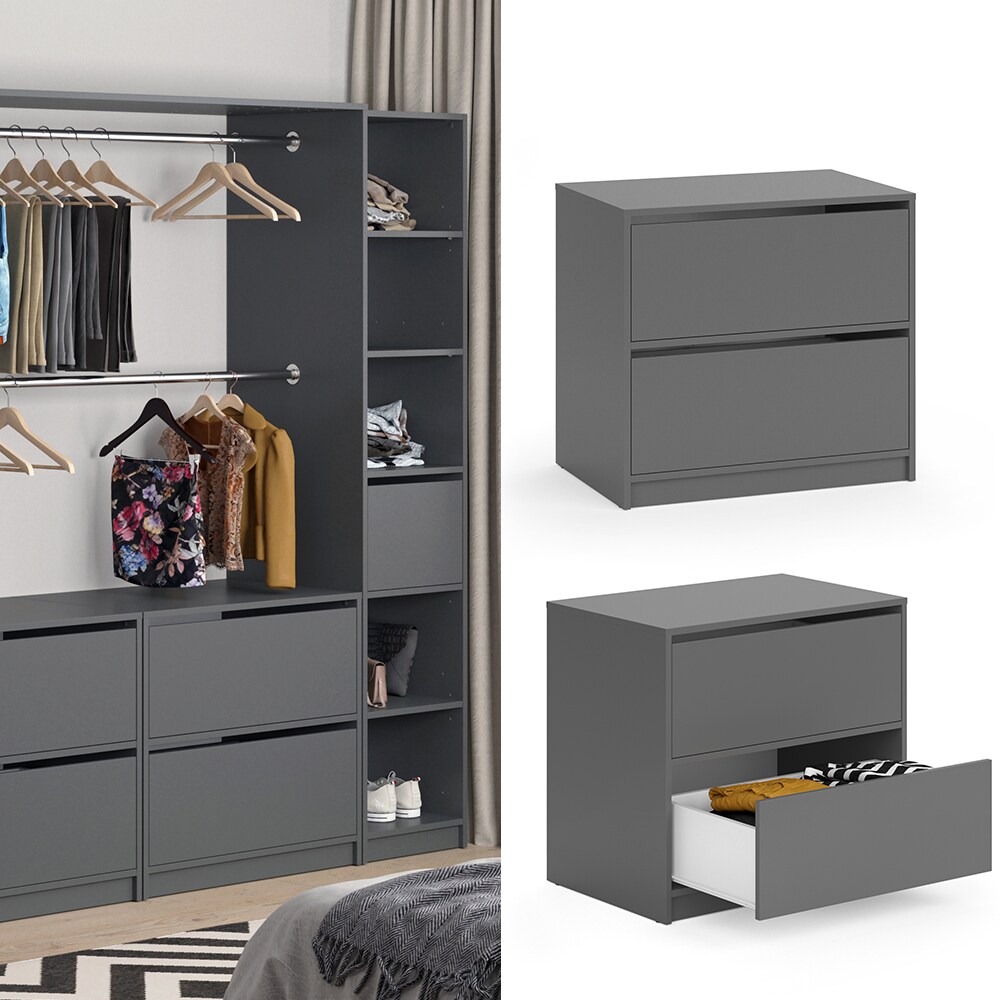 Vicco Schubladen 2er Set groß für Kleiderschrank Visit Schubladenset Kommode