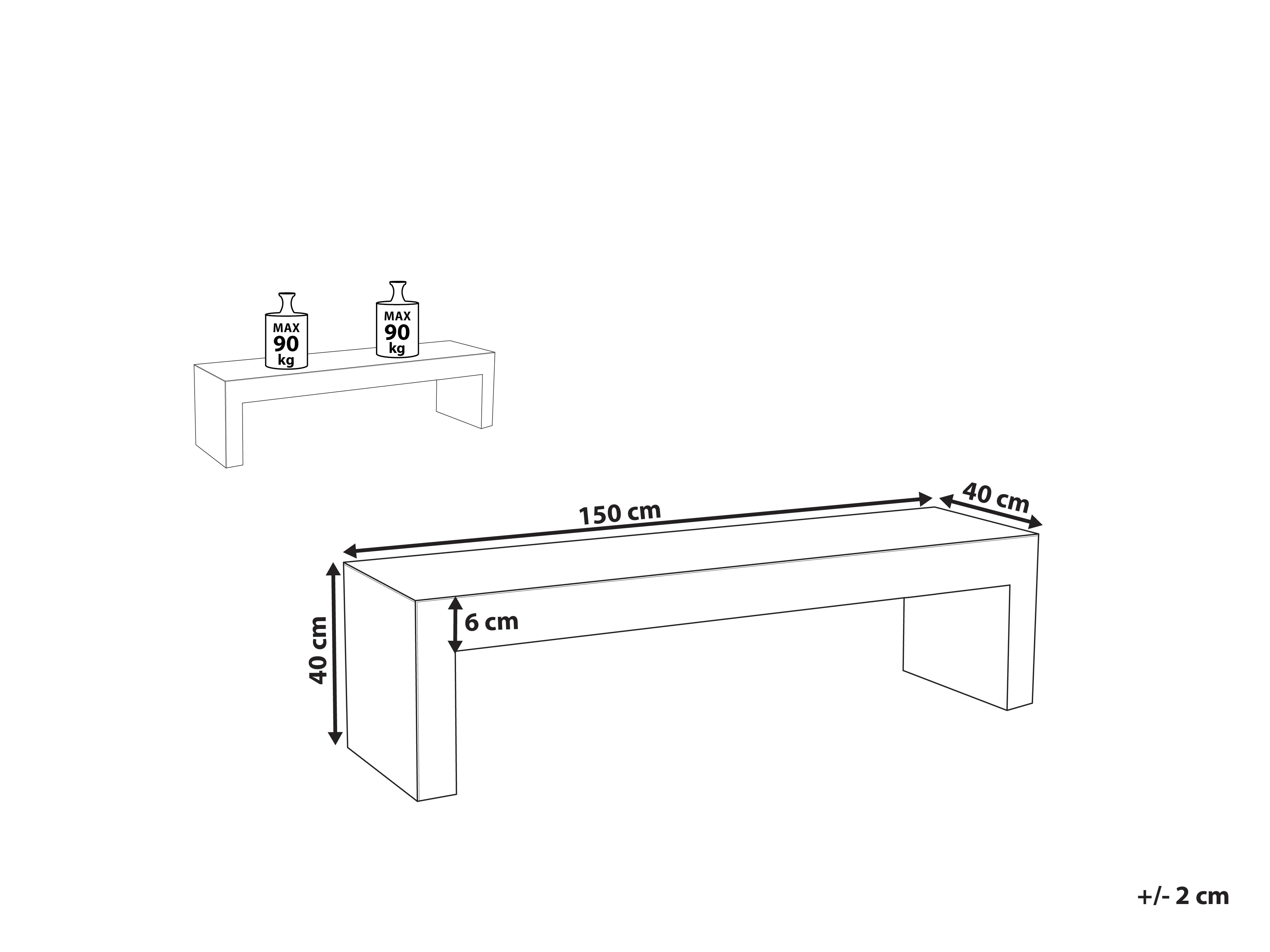 Tuinbank TARANTO 150 cm Beton Grijs