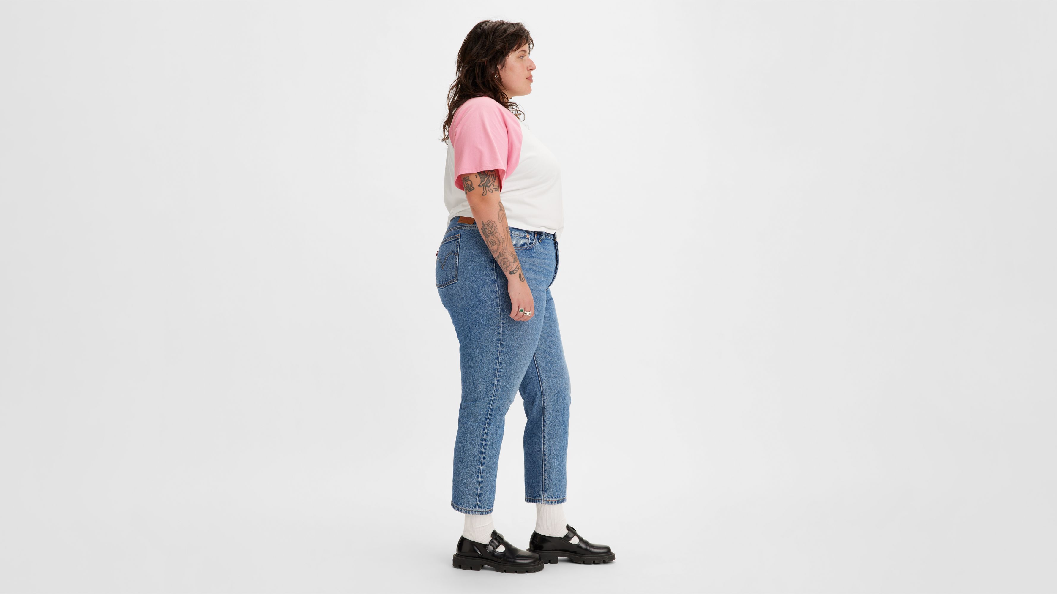 Jean 501® Original Crop (Grandes tailles) - Medium Indigo Worn In - Bleu