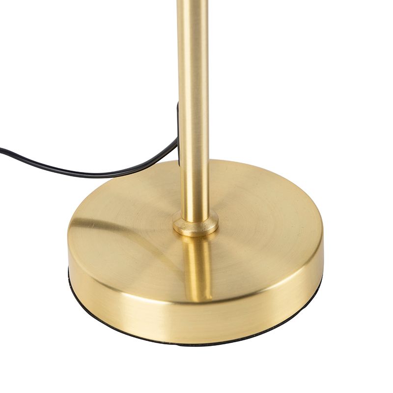 Tafellamp goud/messing met plisse kap crème 35 cm - Parte