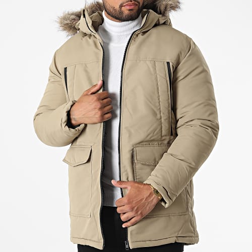 Parka Capuche Fourrure Craft Beige