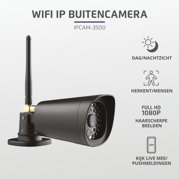 KlikAanKlikUit Ipcam-3500 Slimme Buitencamera Zwart